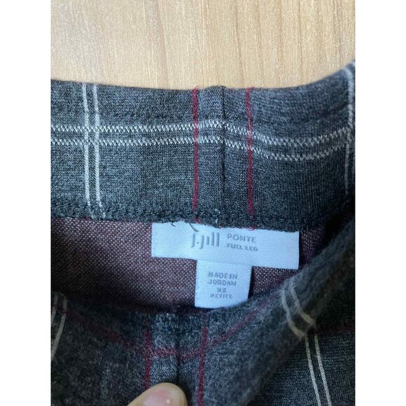 J. Jill | Ponte Full Leg Knit Stretch Knit Pants in Windowpane Plaid | XS - Picture 5 of 5